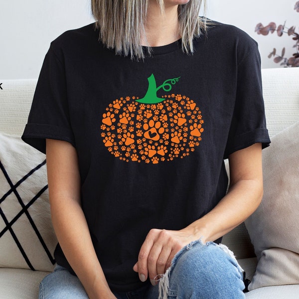 Paw Pumpkin Shirt, Paw Print Shirt, Pumpkin Dog Shirt, Dog Halloween Shirt, Retro Pumpkin, Halloween Shirt, Halloween Shirt,Thanksgiving Tee