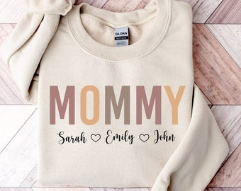 Personalized Mommy Sweatshirt, Custom Children Names, Mothers Day Gift