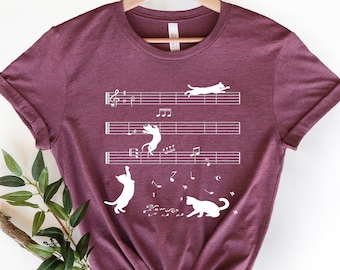 Cat Music Shirts, Cats Shirts, Funny Musician Shirt, Music Lover Gifts, Cat Lover Shirts, Music T Shirt, Musician Gifts, Music Teacher Gifts