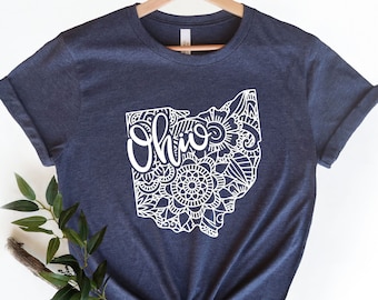 Ohio State Shirt, Ohio State Map Shirt, Ohio Travel Gifts, Ohio Clothing, Ohio State Tee, Ohio Apparel, Ohio Travel Trip Shirt