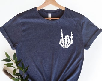 Skeleton Hand Shirt, Halloween Shirt, Skeleton Rock Shirt, Halloween Skeleton T-Shirt, Skeleton Hand Halloween, Halloween Gift, Horror Shirt