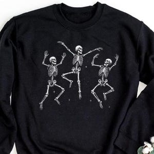 Dancing Skeleton Sweatshirt, Fall Shirt, Halloween Shirt, Spooky Season T-shirt, Cute Halloween Gift, Fall Graphic Tee, Halloween Sweatshirt