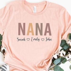 Custom Nana Shirt, Nana Shirt With Names, Personalized Grandma Shirt, Mother&#39;s Day Shirt, Mom Shirt With Names, Mothers Day Gift, Nana Shirt