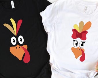 Camiseta de Acción de Gracias para Parejas, Divertida Camiseta de Acción de Gracias, Divertida Camiseta con Cara de Pavo, Camiseta Familiar a Juego de Acción de Gracias, Camiseta de Otoño, Camiseta de Reunión Familiar