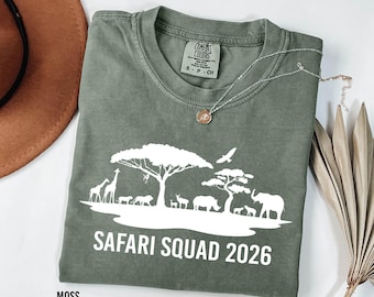 Comfort Color Safari Squad Shirt: Custom Family Vacation Tee, Matching Shirts