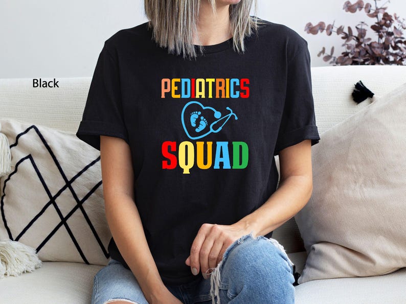 Pediatrics Squad Shirt, Pediatric Nurse Tee, Cute PICU Shirt, Registered Nurse, Pediatrics RN, Peds Nurse Tee, Nurse Gift, Pediatrician Gift image 5