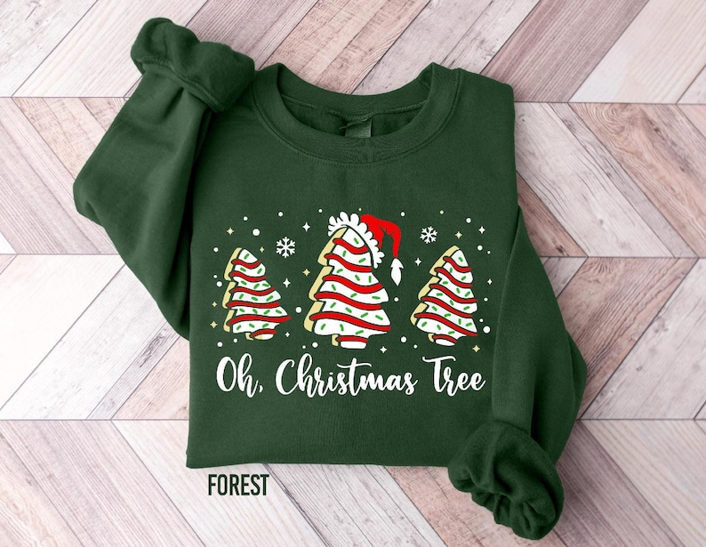 Oh Christmas Tree Sweatshirt, Christmas Cake Sweatshirt, Christmas Crewneck Sweater, Christmas Sweater Women, Funny Christmas Shirt Xmas Tee