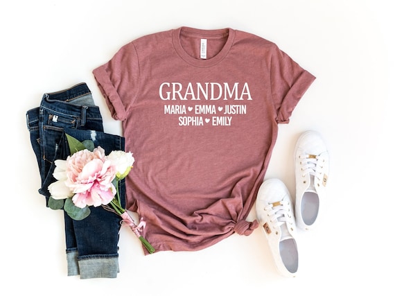 Personalized Grandma Shirt, Nana T-Shirts, Customized Mother's Day Shirt, Grandma T-Shirt, Nana Gift, Grandma Gift, With Grandchildren Names