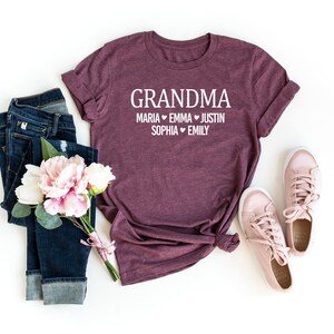 Custom Grandma shirt, Grandma Heart Shirt, Grandma shirt, Grandkids Name Shirt, Gift For Grandma t-shirt, Nana shirt