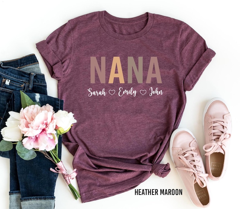 Custom Nana Shirt, Mom Shirt With Names, Personalized Nana T-shirt, Mother's Day Shirt, Nana With Children Names Tee, Custom Nana Shirt