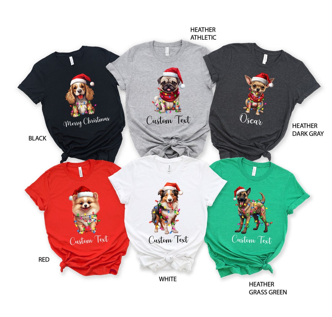 Personalized Dog Christmas Shirt, Christmas Puppies Tees, Christmas