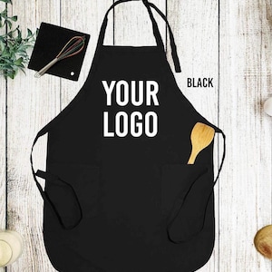 Personalized Logo Apron With Pockets, Custom Text Logo Apron, Chef Gift, Custom Logo Apron, Kitchen Apron,Custom Kitchen Apron Women and Men