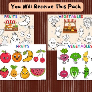 Fruits and Vegetables Sorting Activity Educational Homeschool Printable ...