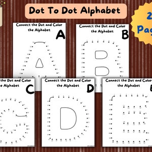 26 Pages dot to dot alphabet printable worksheet, Alphabet worksheets, Alphabet coloring pages, Dot to dot worksheet, Preschool Homeschool