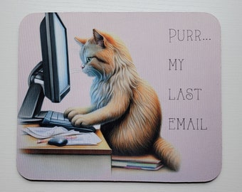 Funny Cat-muismat: mijn laatste e-mail spinnen