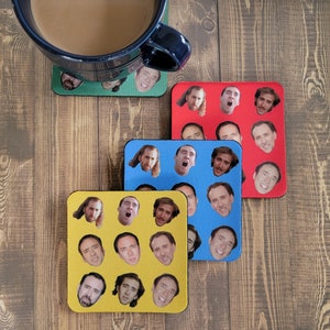 Nicolas Cage Coaster Set: Colorful Gag Gift, Set of 4