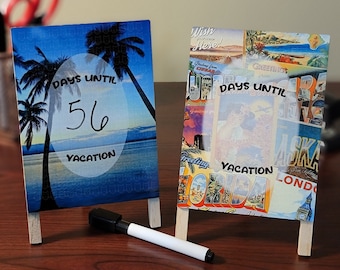 Vacation Countdown Desktop Sign - Dry Erase Easel