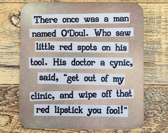Dirty Limerick Coaster Set: Funny Adult Humor - Set of 5