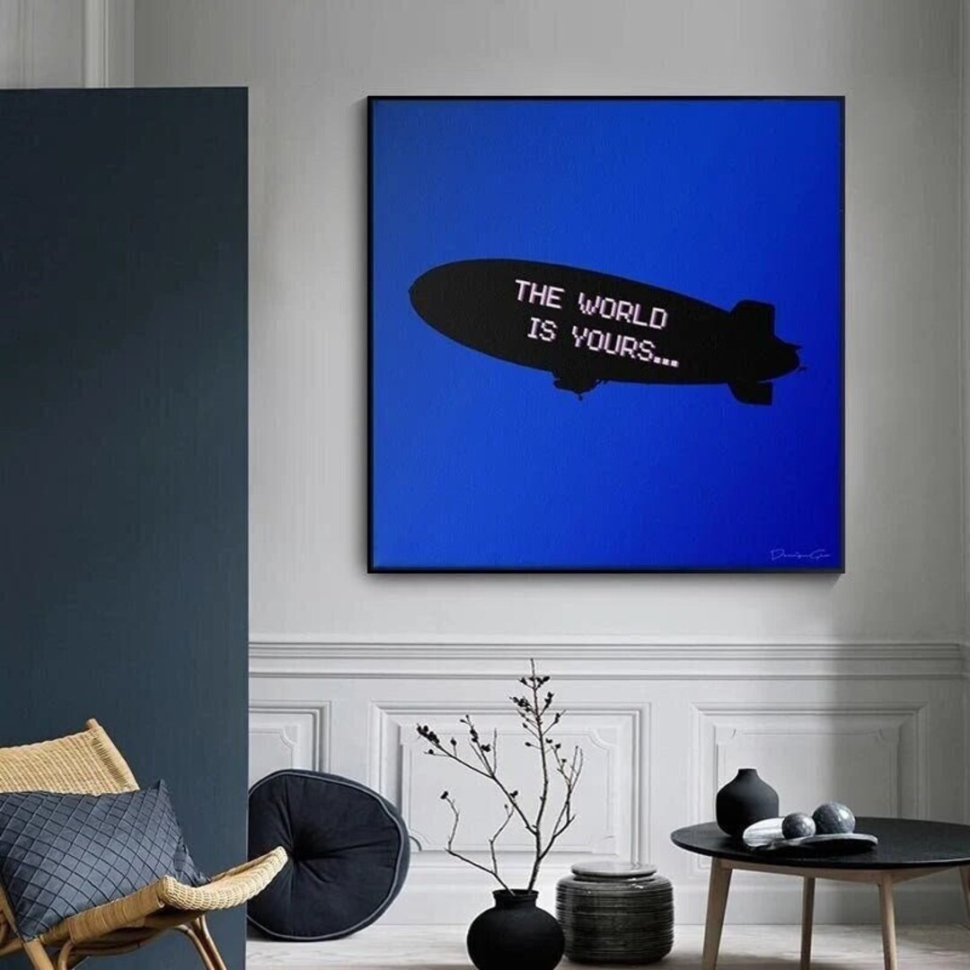 The World is Yours Scarface Blimp Canvas Print for a Modern Etsy