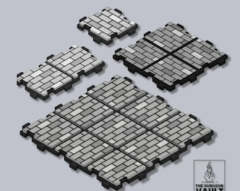 Ensemble de tuiles de jeu modulaires pour dessus de table - motif brique - fichier STL