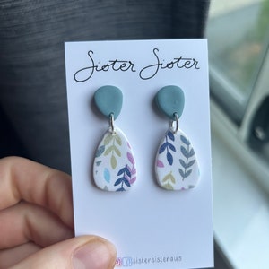 Colourful leaves earrings | polymer clay | earrings