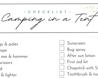 Camping - Tent Checklist