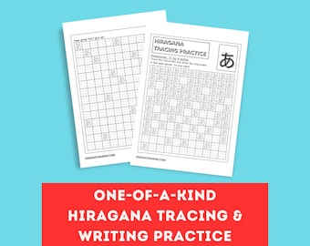 Japanese Hiragana Tracing And Writing Practice Bundle, Japanese Learning, Hiragana Practice, Japanese Printable, Learn Japanese, Study Pack