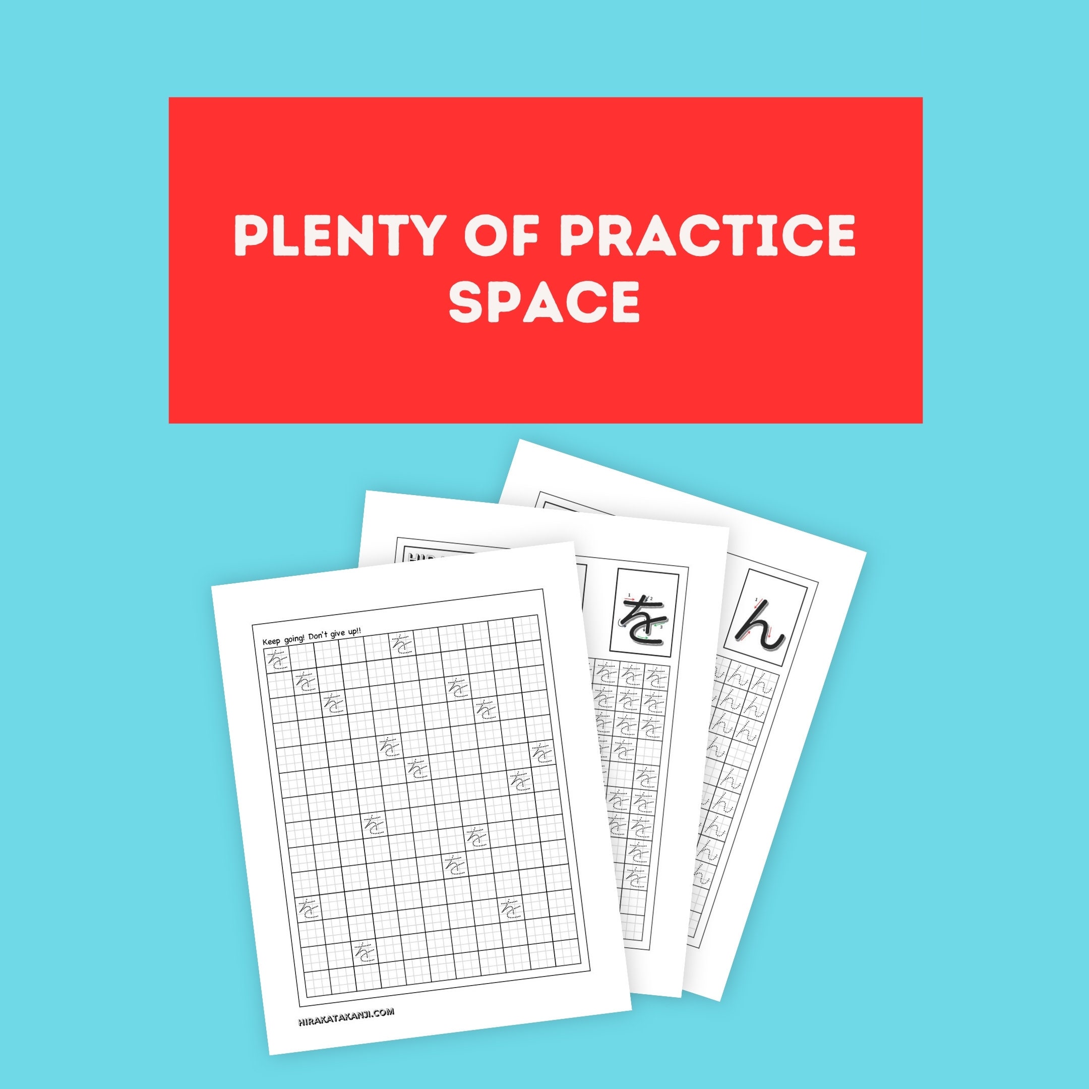 Japanese hiragana tracing and writing practice bundle japanese
