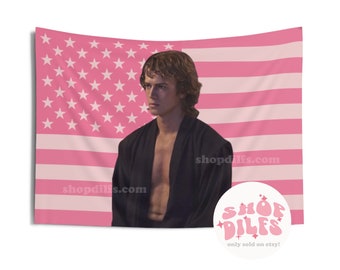 Hayden Christensen Pink Wall Tapestry American Flag