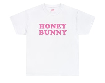 Honey Bunny Coquette Easter Unisex Tee, Easter Bunny, Easter Day Shirt, Cute Easter Tee, Graphic Easter Tee