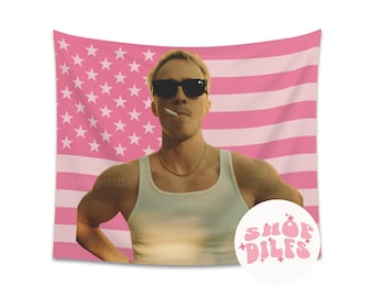 Zeichnete Starkey Pink Wandbehang Amerikanische Flagge