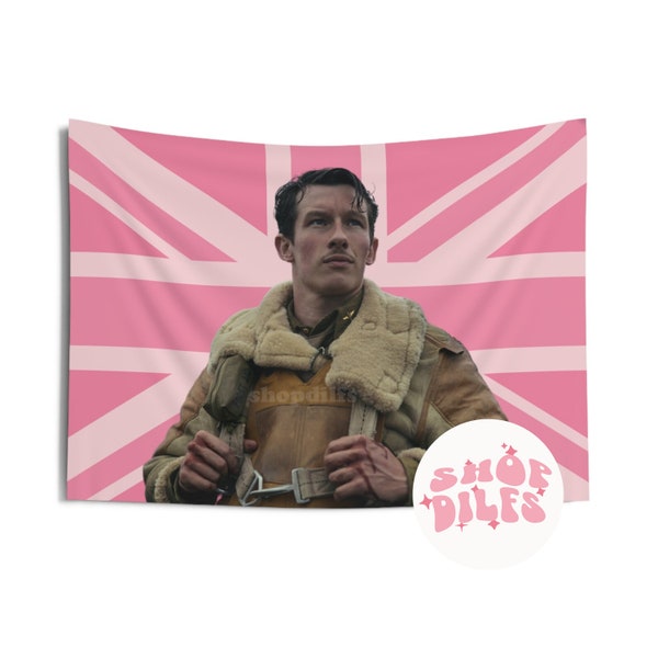 Callum Turner Pink Wall Tapestry United Kingdom Flag | The Union Jack | Union Flag