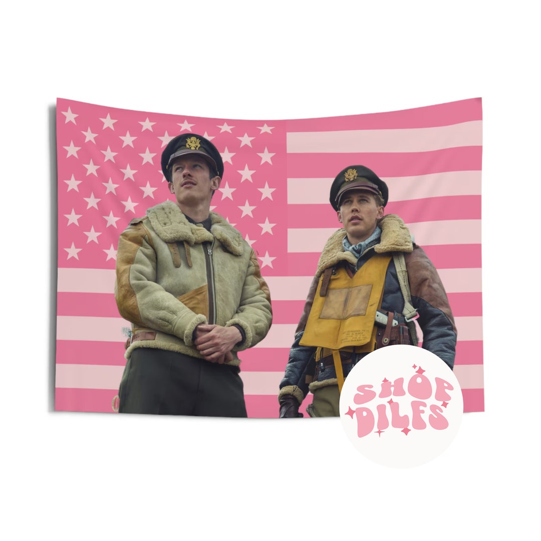Callum Turner & Austin Butler Pink Wall Tapestry American Flag - Etsy