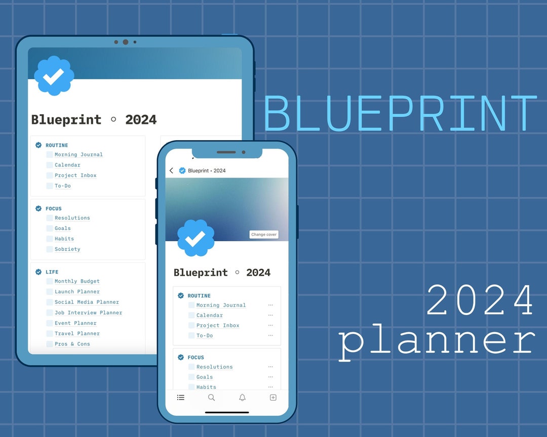 BLUEPRINT 2024 the Ultimate All in One Notion Productivity Dashboard
