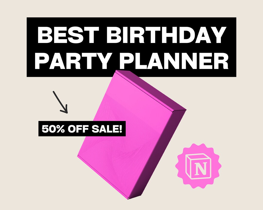 The Best Birthday Party Planner on Etsy Notion Template for Event