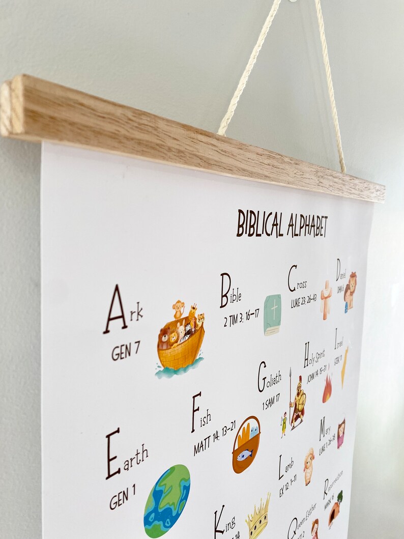 Bible Verse, Alphabet, Educational Poster, Kids Prints, Nursery