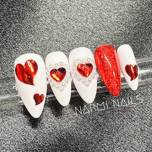 1120Pcs Valentine Heart Nail Art Rhinestones Charms, Gorvalin Heart Nail  Diamond Crystal for Nails Flatback Nail Rhinestone Gems for Valentine's Day