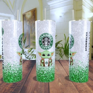 Starbucks Baby Yoda 20 oz Stainless Steel Skinny Tumbler Sublimation