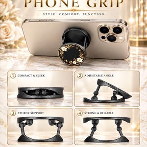 Custom Photo Phone Grip and Stand | Personalized Collapsible Phone Holder | Custom Name, Birthday Gifts, and Special Events.