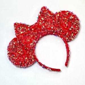 Hot Pink Velvet Iridescent Sequin Park Ears