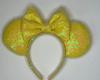 Iridescent sequin yellow park ears