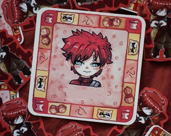 Love! Ninja Square Tile Watercolor Prints