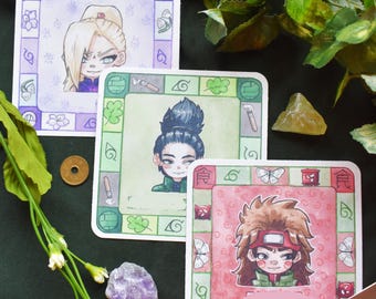 Ninja Team 10 Square Tile Watercolor Prints