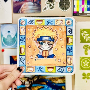 Ninja Team 7 Square Tile Watercolor Prints