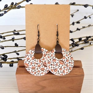 Football Mom Dangle Earrings - School Spirit Wear Football Earrings