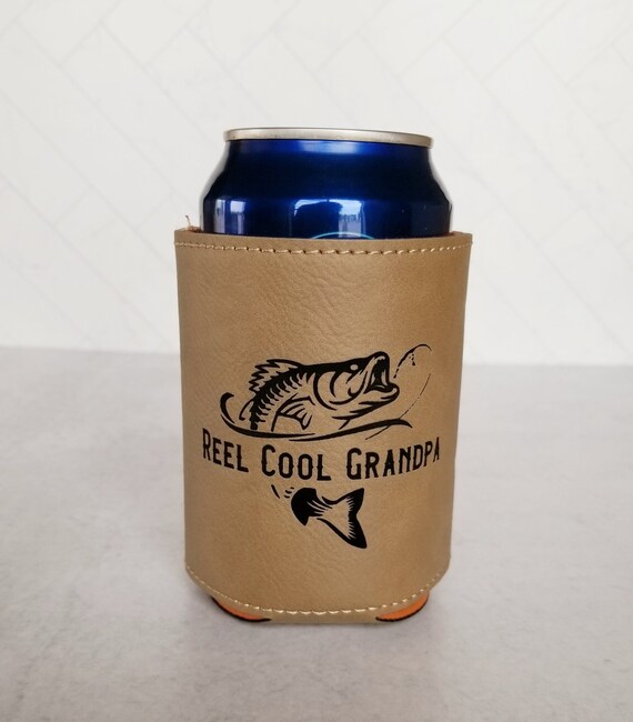 Reel Cool Grandpa Fishing Beer Can Holder Beverage Cooler Father's