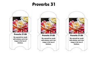 Envoltorio de bolsa de té de las Escrituras bíblicas / Envoltorio de bolsa de té imprimible / Envoltorio de bolsa de té digital imprimible