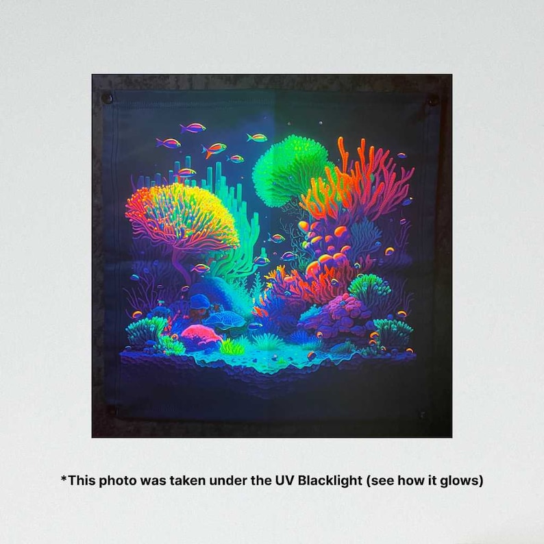 Reef Magic UV Reactive Blacklight Tapestry Reef Aquarium Hobbyists