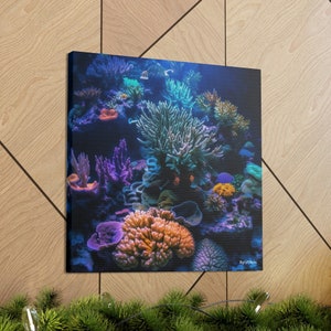 Coral Reef Growth | Reef Aquarium Canvas Wall Art for Coral and Fish Lovers | High Quality & Unique Design