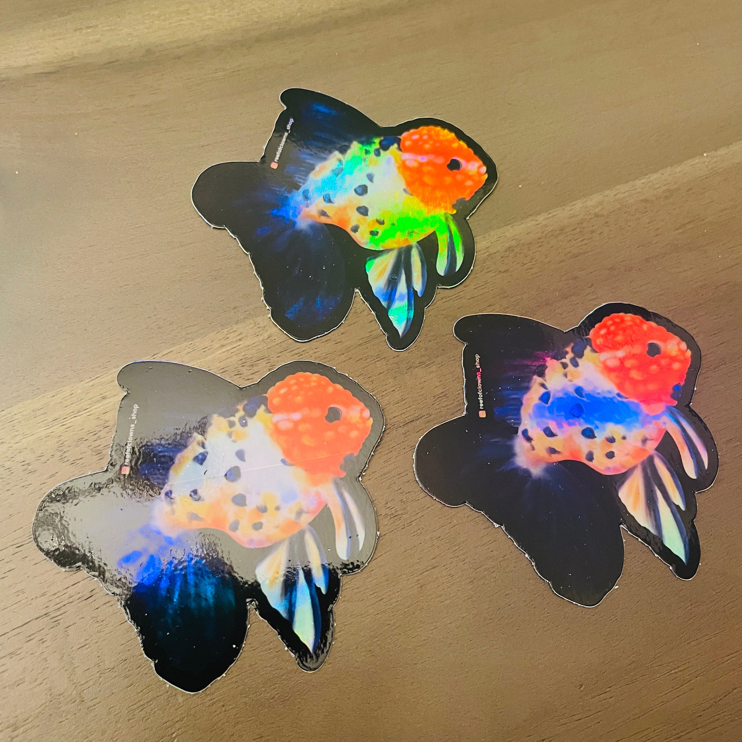 Ranchu Goldfish Sticker (holographic) | Fish Art Sticker | Aquarium Art ...